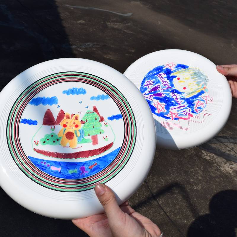 Children's hand -painted blank flying disk DIY painted, graffiti material bag outdoor parent -child sports art painting flying disc