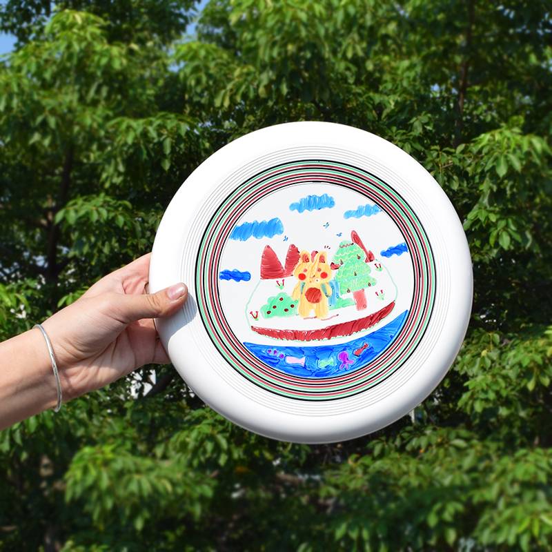 Children's hand -painted blank flying disk DIY painted, graffiti material bag outdoor parent -child sports art painting flying disc