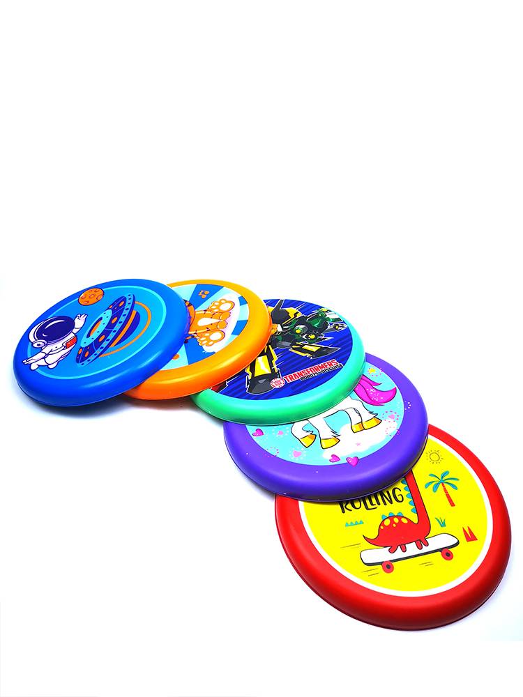 Children's cartoon flying disk PU elastic soft flying disk Kindergarten outdoor outdoor throwing flying saucer and rotating darts throw men and girls