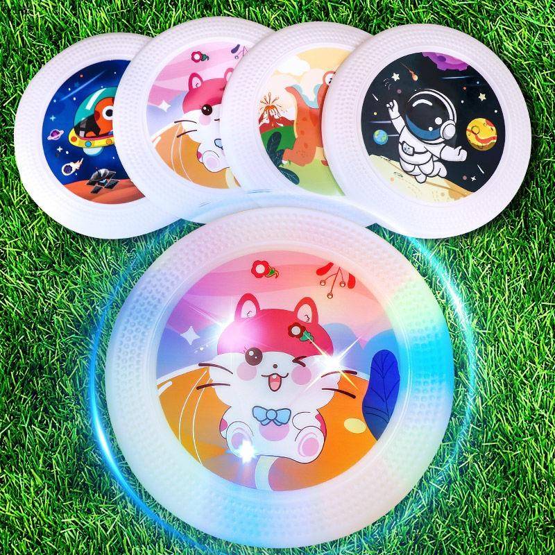 Children's outdoor glowing full soft flying disk Boys outdoor park lawn can rotate flying disk luminous toys
