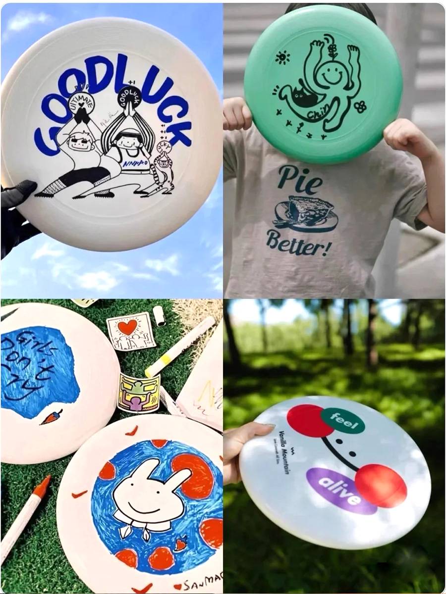 Blank Bai Fei DIY hand -painted material Bag outdoor children's flying disk soft hand throwing toys handmade painting