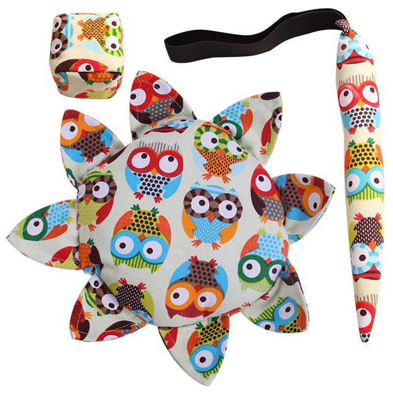 Children's fabric soft flying disk kindergarten parent -child outdoor early education handmade flying saucer sand tail three -piece toy