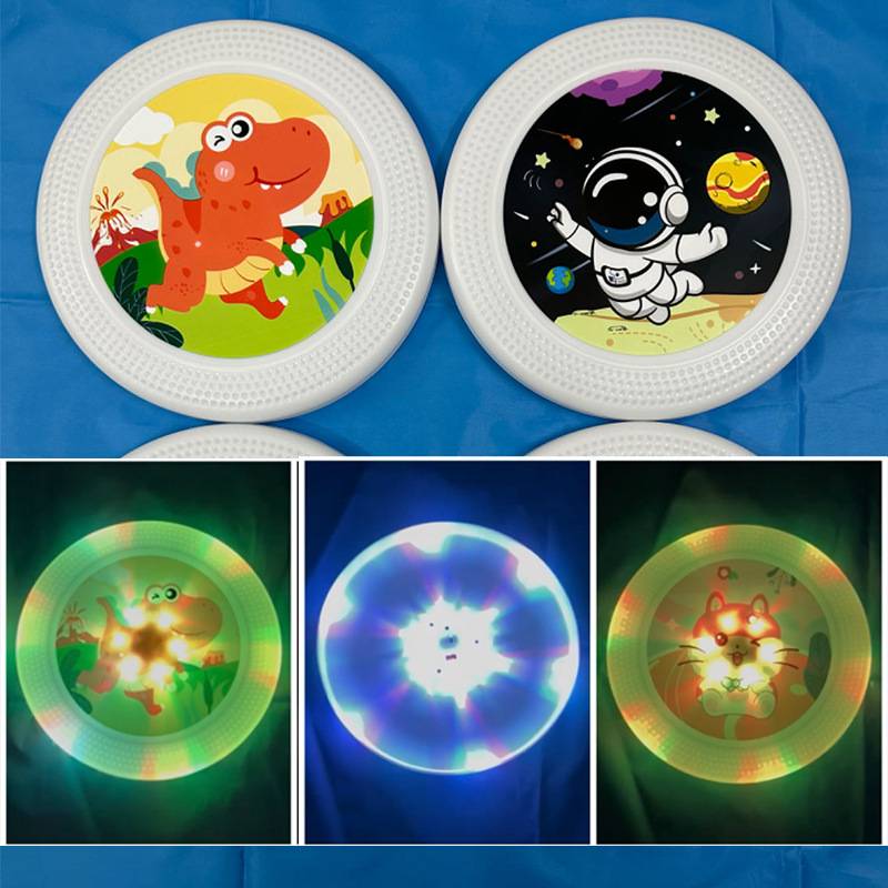 Glowing flying disk Children's soft and recovered darts throw lighting flying saucer parent -child interactive kindergarten outdoor sports toys