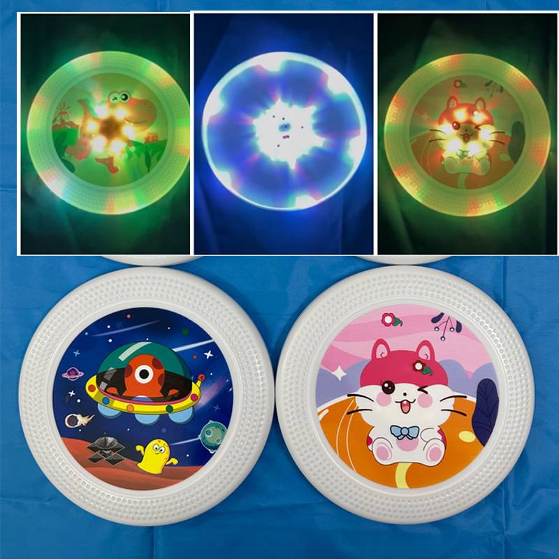 Glowing flying disk Children's soft and recovered darts throw lighting flying saucer parent -child interactive kindergarten outdoor sports toys