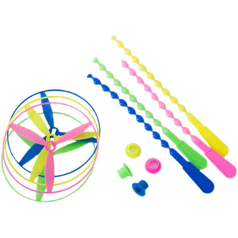 Push flying saucer Children's creative small toy flying sky rotation large flying fairy flying bamboo dragonfly gift