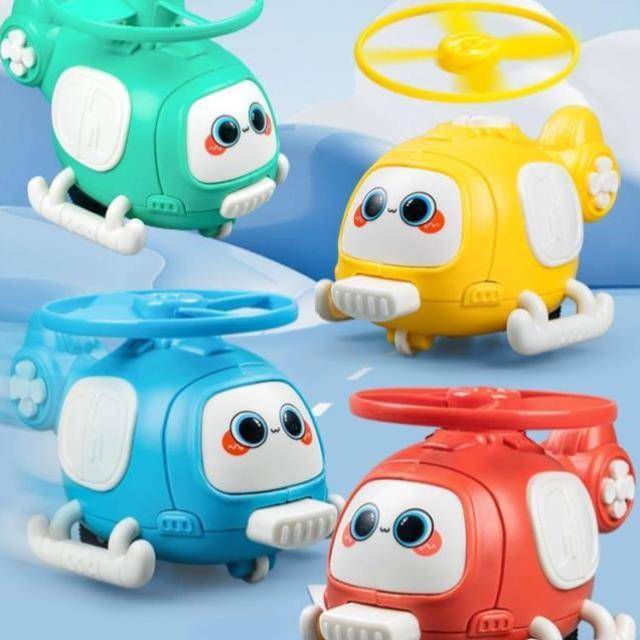 Glowing aircraft Bamboo Dragonfly Children collision ejected outdoor flying saucer little girl boot flying tray toy baby