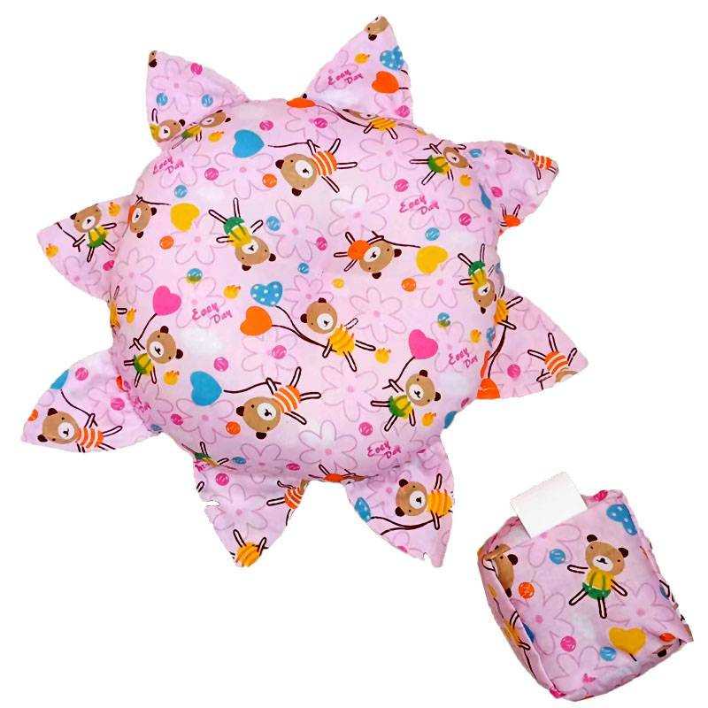 A sandbag from a pink bear