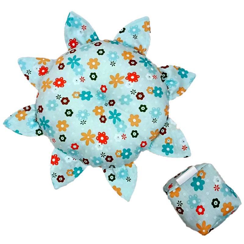 Blue flower delivers a sandbag