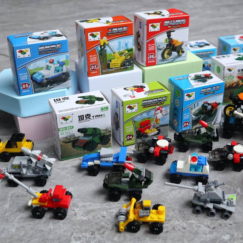 Ten boxes of the building blocks