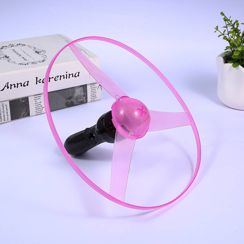 Children glowing toy large flying plate pull line pull line children's flash toy flash line flying tray flying saucer