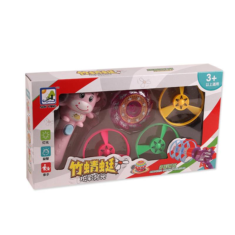 Children's Yizhi Flying Bamboo Dragon Follow Flying Disk Night Market Everbright Pedestrian Ejection Toys Hot Sale