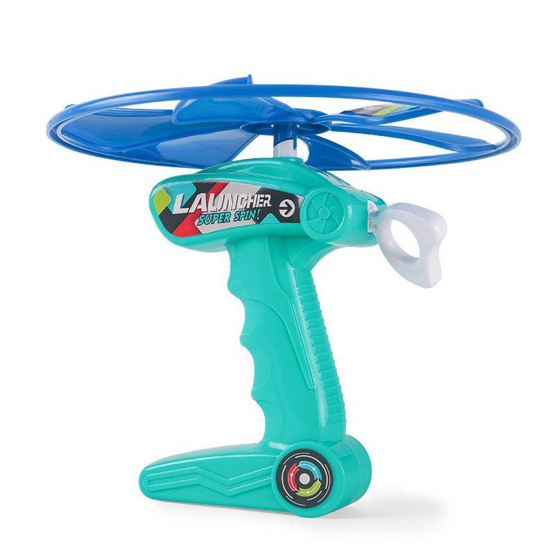 Large children's pull -line flying saucer handle rotating flying plate Flying flying fairy bamboo dragonfly aircraft boys outdoor toys