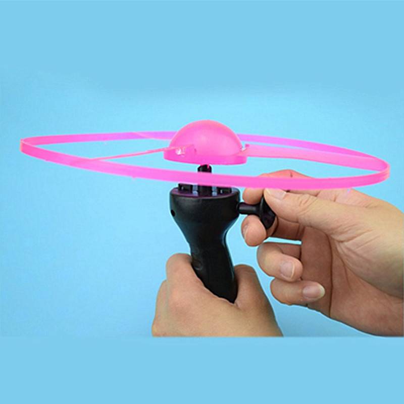 Lighting Line Flying Sky UFO Flying Plate Boy Girls Pulling Line Night Light Flying Fairy Stalls Stalls Toys