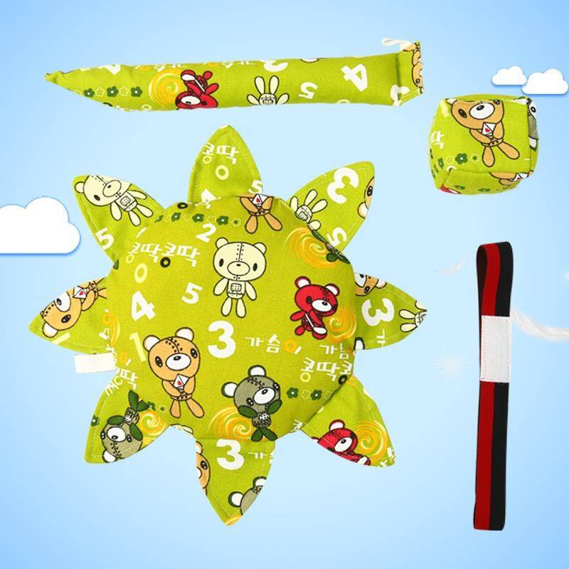 Kindergarten with three pieces of flying disk soft flying disk children's sandbags handmade cloth artistic tail parent -child game toys