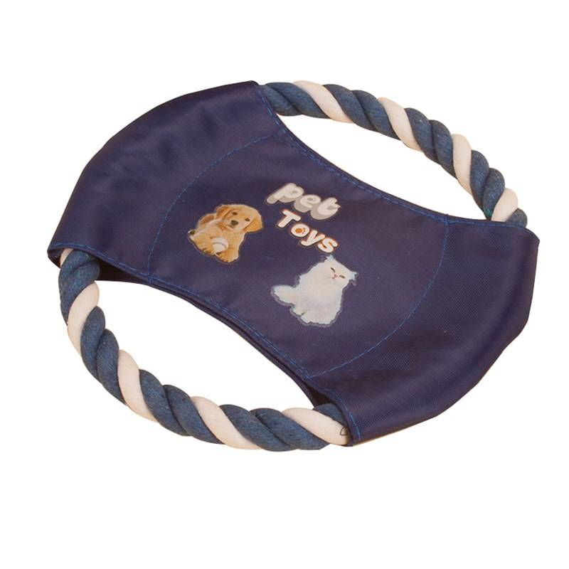Canvas cotton rope flying disk -resistant bite dog flying disk dog special flying saucer pet toy dog bite rope toy training supplies