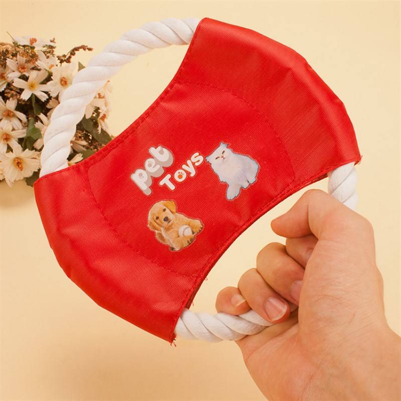 Canvas cotton rope flying disk -resistant bite dog flying disk dog special flying saucer pet toy dog bite rope toy training supplies