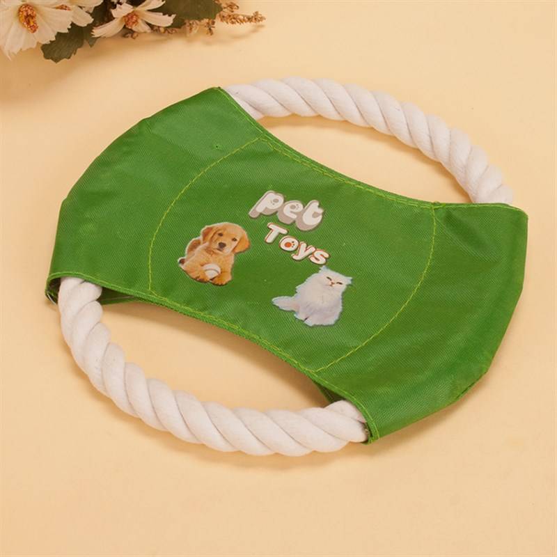 Canvas cotton rope flying disk -resistant bite dog flying disk dog special flying saucer pet toy dog bite rope toy training supplies