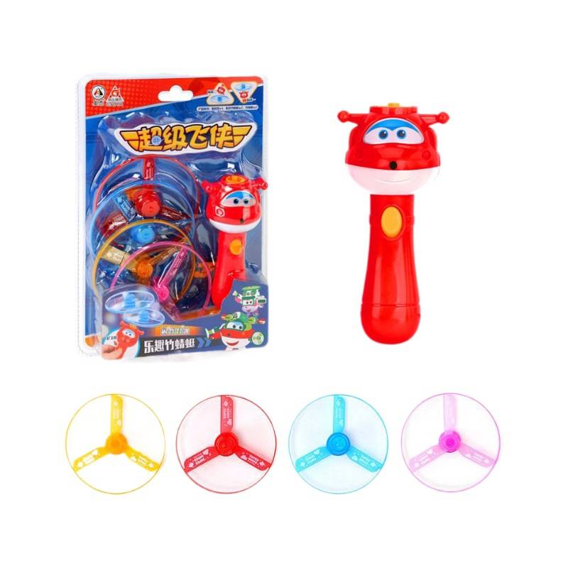 Pig Peki Light Bamboo Dragonfly Flight Bouncing Scropybar Flying Drive Flying Outdoor Children and Girls Fun Toy
