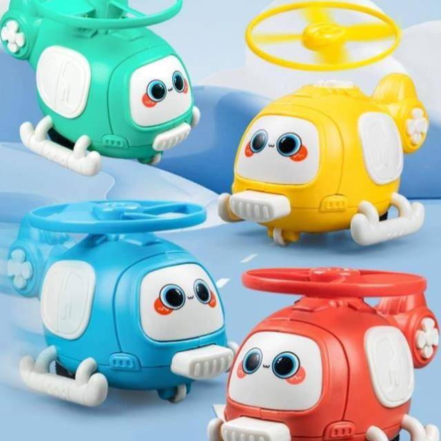 Glowing aircraft Bamboo Dragonfly Children collision ejected outdoor flying saucer little girl boot flying tray toy baby