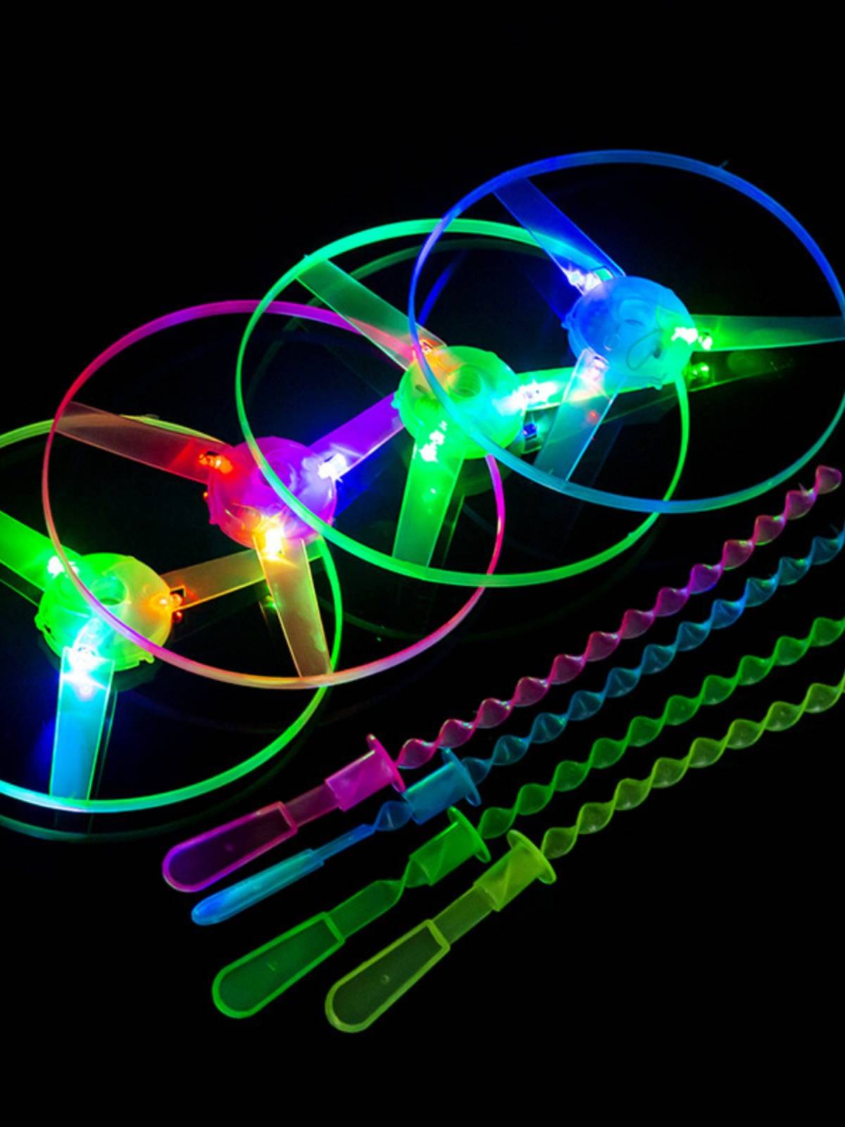 Lighting Flying Fairy Bamboo Dragonfly Baby Toys Push Flying Disk Flying Disk 80s Children's Nostalgic Classic Toys