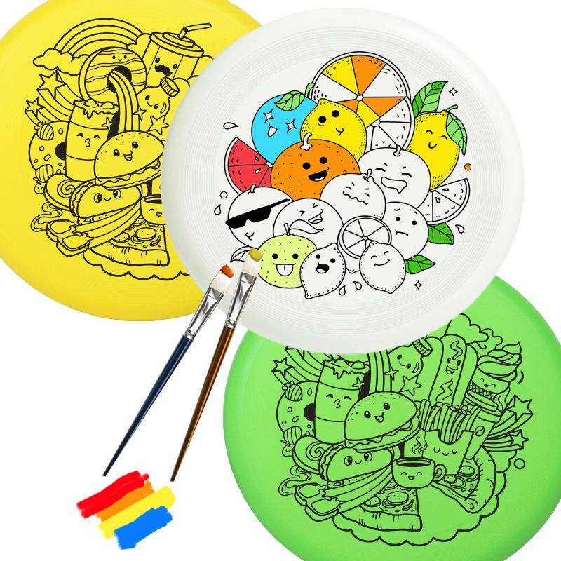 Hand -painted flying tray blank white flying tray flying saucer graffiti fly plate outdoor camping company group building weekend activities