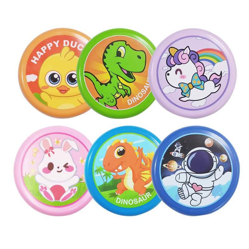 Internet celebrity cartoon children's hand throw flying disk soft glue toy outdoor student children toy night market stall