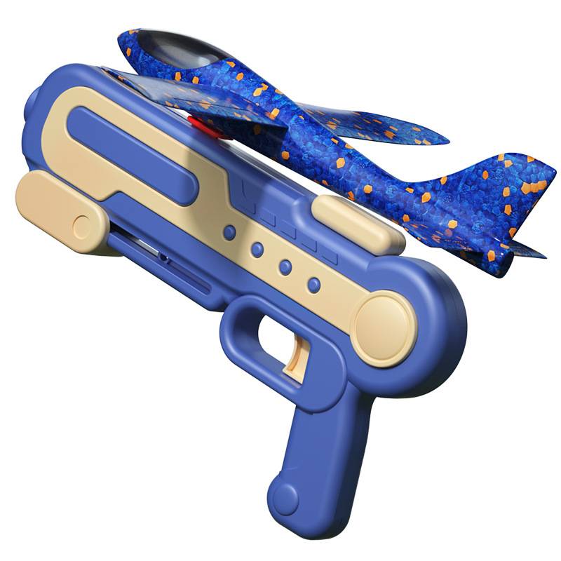 Children's outdoor toys ejection aircraft gun paper launching flying saucer childhood nostalgic pistol glowing flash fly disc explosion