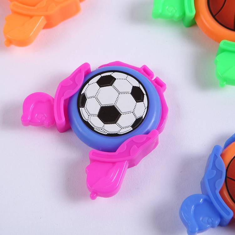 Soccer launch, launcher ejection, revolving flyer boy fielding a little kindergarten gift