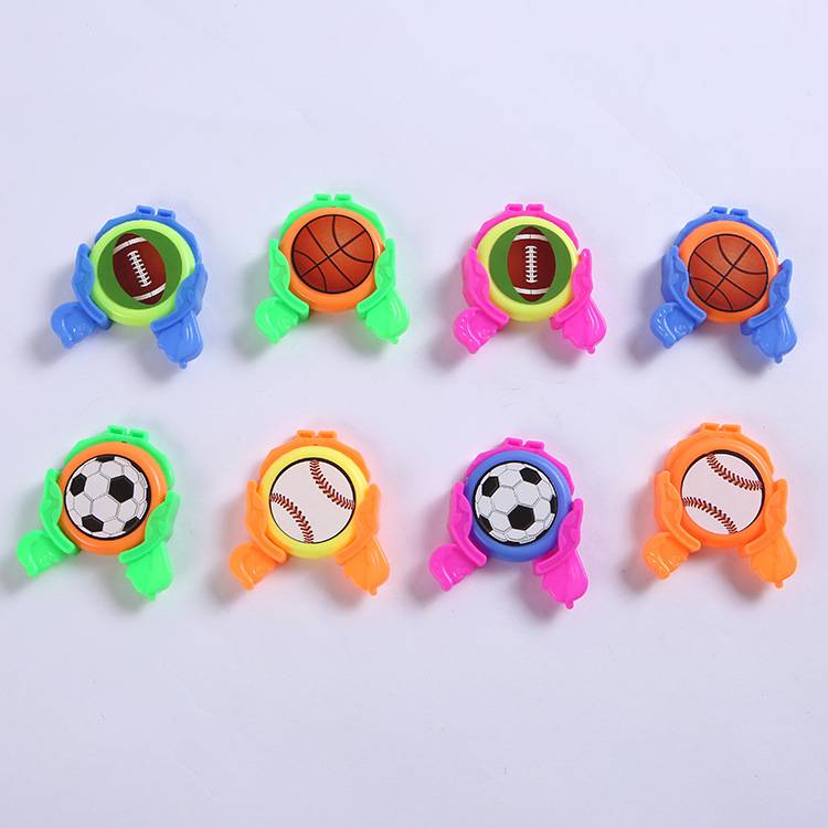 Soccer launch, launcher ejection, revolving flyer boy fielding a little kindergarten gift