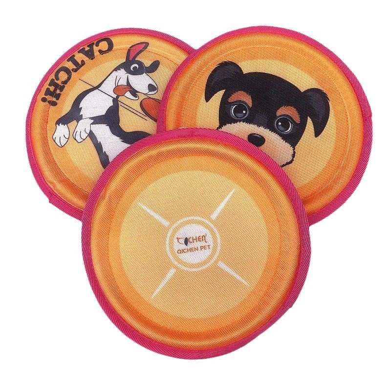 Interactive training Frisbee for pets Oxford Cloth bite resistant teeth Cute cartoon fun throwing sports toy for dogs