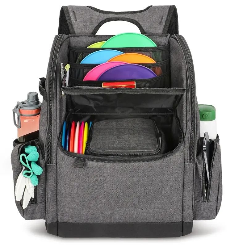 Wholesale wear resistant custom logo outdoor sport discgolf sport pack backpack 24 disc golf bag