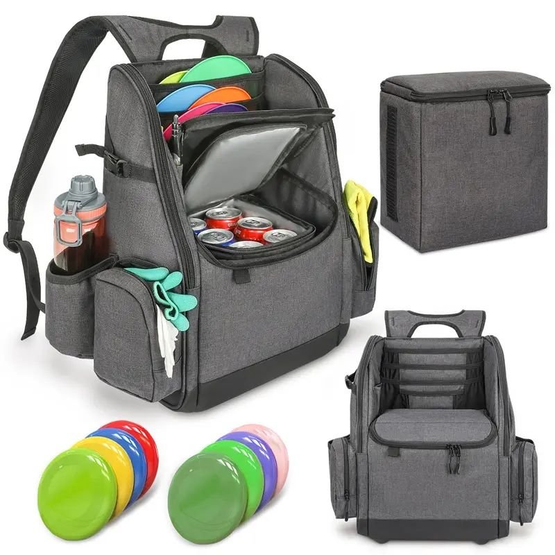 Wholesale wear resistant custom logo outdoor sport discgolf sport pack backpack 24 disc golf bag