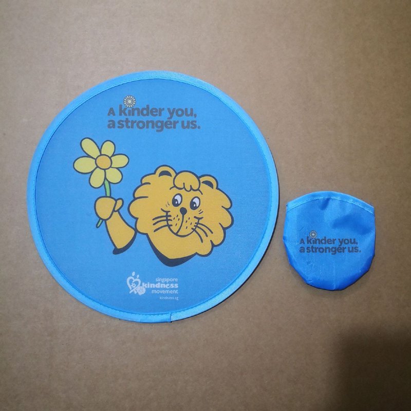 Customized Sublimation Printed Pop Up Round Hand Fan Flexible Foldable Nylon Flying Disc Frisbeed for Summer Promotional