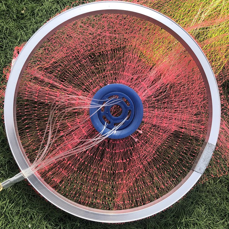 American style aluminum ring colorful nylon monofilament hand cast net portable fishing nets hand throw net red de pesca atarraya