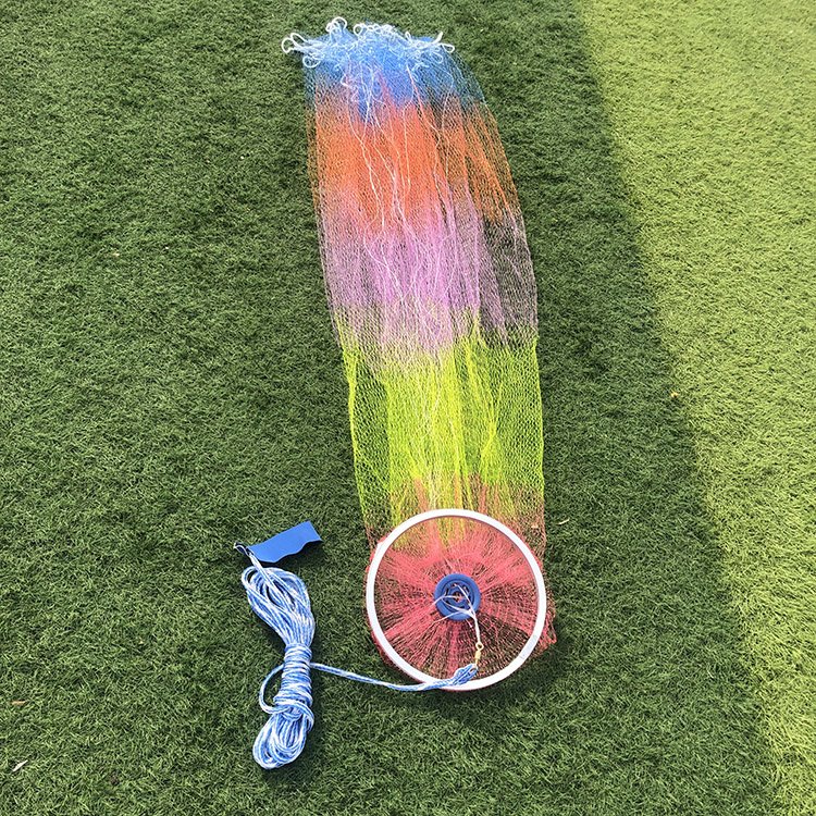 American style aluminum ring colorful nylon monofilament hand cast net portable fishing nets hand throw net red de pesca atarraya
