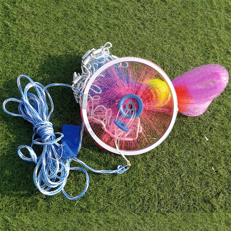 American style aluminum ring colorful nylon monofilament hand cast net portable fishing nets hand throw net red de pesca atarraya