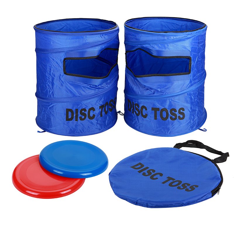 Flying Disc Toss Dunk Game Set Includes 2 Targets and 2 Frisbees Mesh Carrying Case Included Great for Backyard and BBQ