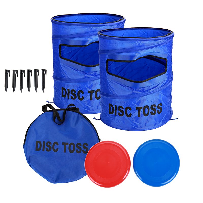 Flying Disc Toss Dunk Game Set Includes 2 Targets and 2 Frisbees Mesh Carrying Case Included Great for Backyard and BBQ