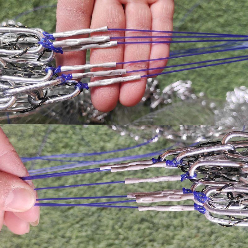 American Style High-Strength Gray Nylon Frisbee 4-12 Feet Hand Thrown Fishing Net with Double Knot HDPE Material