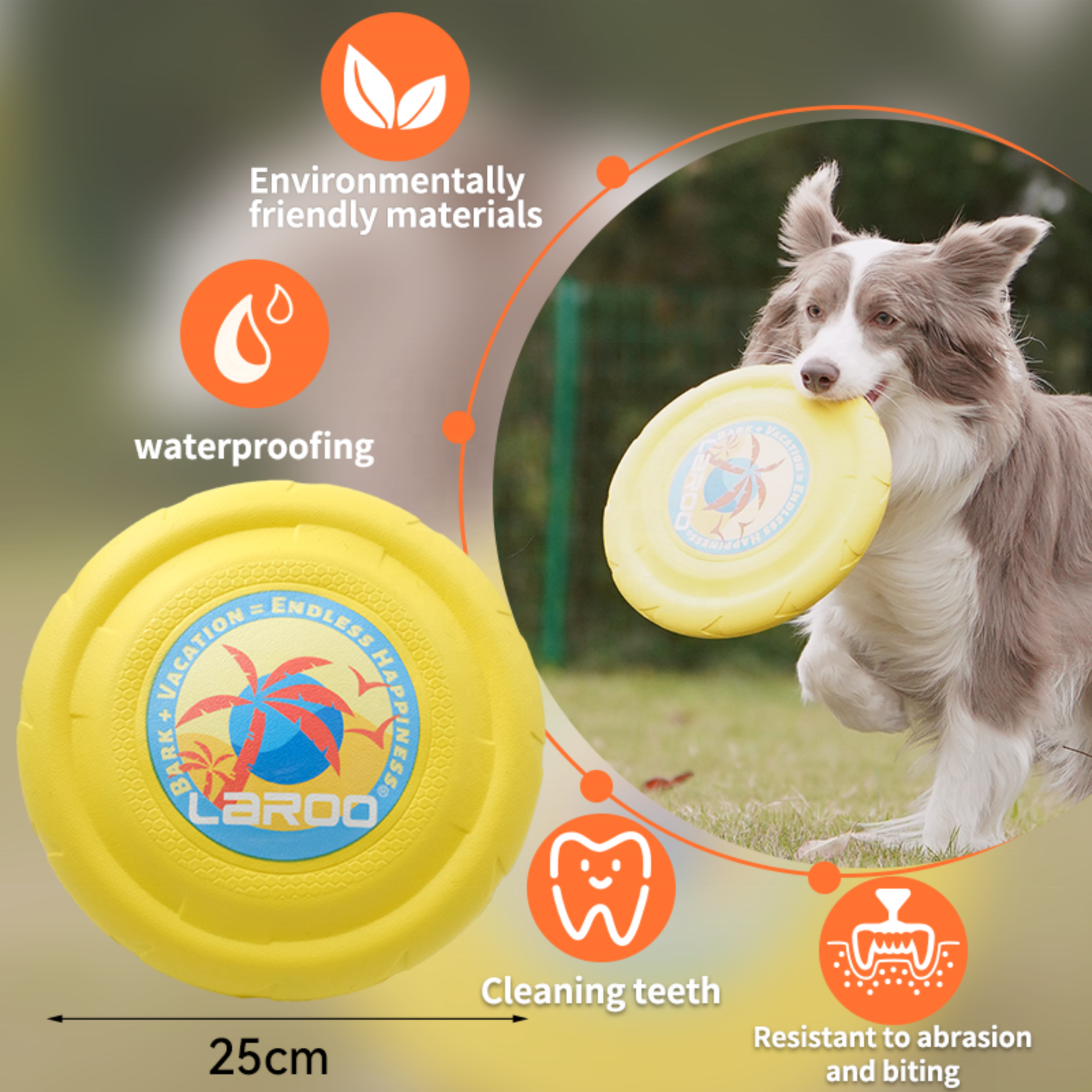 Durable Dog Toy Frisbee High-Flying Safe Material Ideal for Outdoor Play Training Fetch Games Bright Colors Lightweight Portable