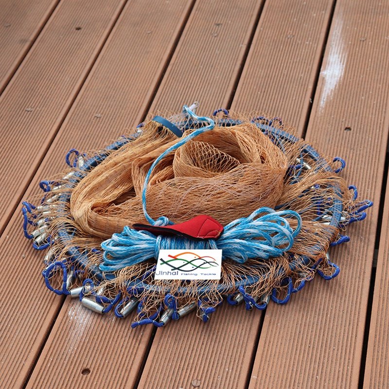 China factory wholesale American Style 1/4" Inch monofilament multifilament Hand-Cast Fishing Net with Frisbee Double Knot