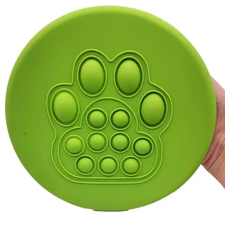 Round Pet Dog Rubber Pet Training Chew Toys Bite Resistant Silicone Flying Disk Dog Frisbees