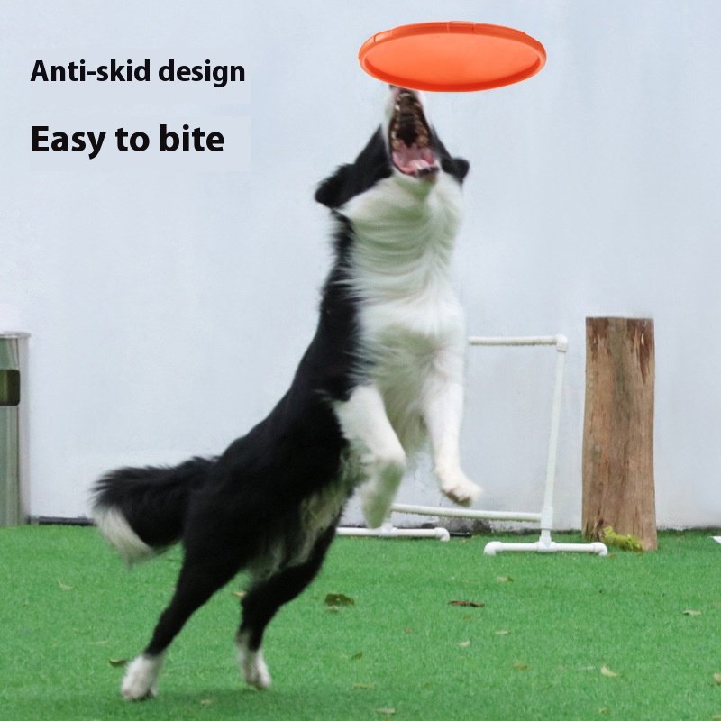 Chewing resistant flyer rubber training flying disc pet teeth cleaning dog fetch toy