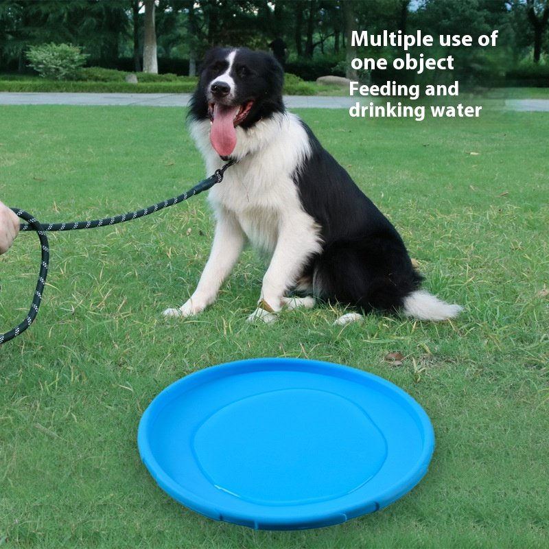 Chewing resistant flyer rubber training flying disc pet teeth cleaning dog fetch toy