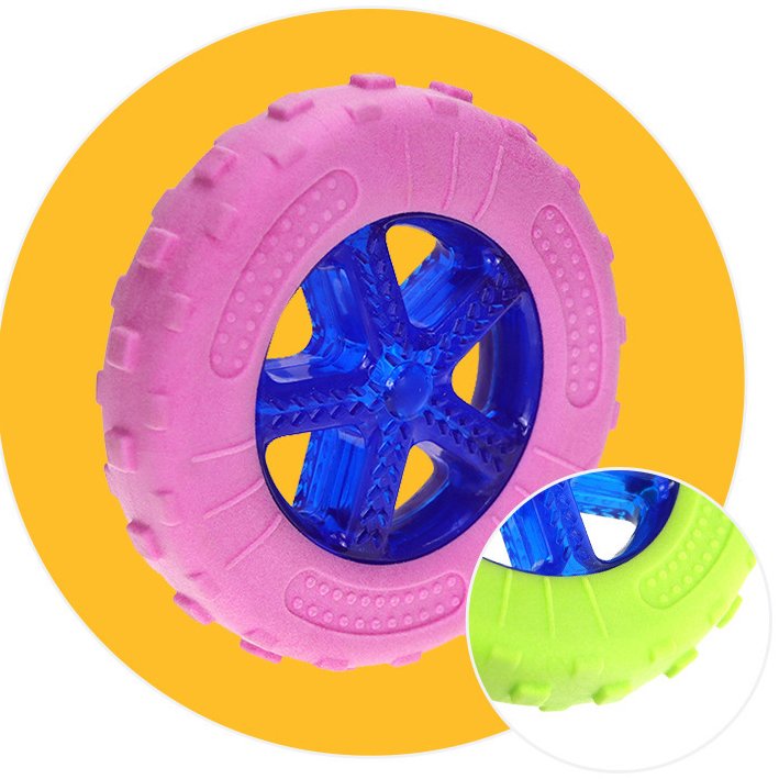TPR Pet products Wear resistant and bite resistant tire dog toy outdoor training teething cleaning tray
