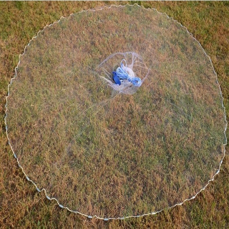 Newest 5-12 Feet height White nylon monofilament steel sinker frisbee cast net fishing throw hand landing net