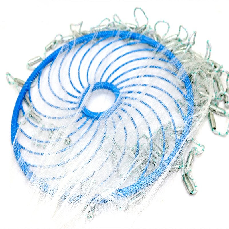 High quality 4-12 ft nylon monofilament fishing net frisbee Throw drawstring hand cast net
