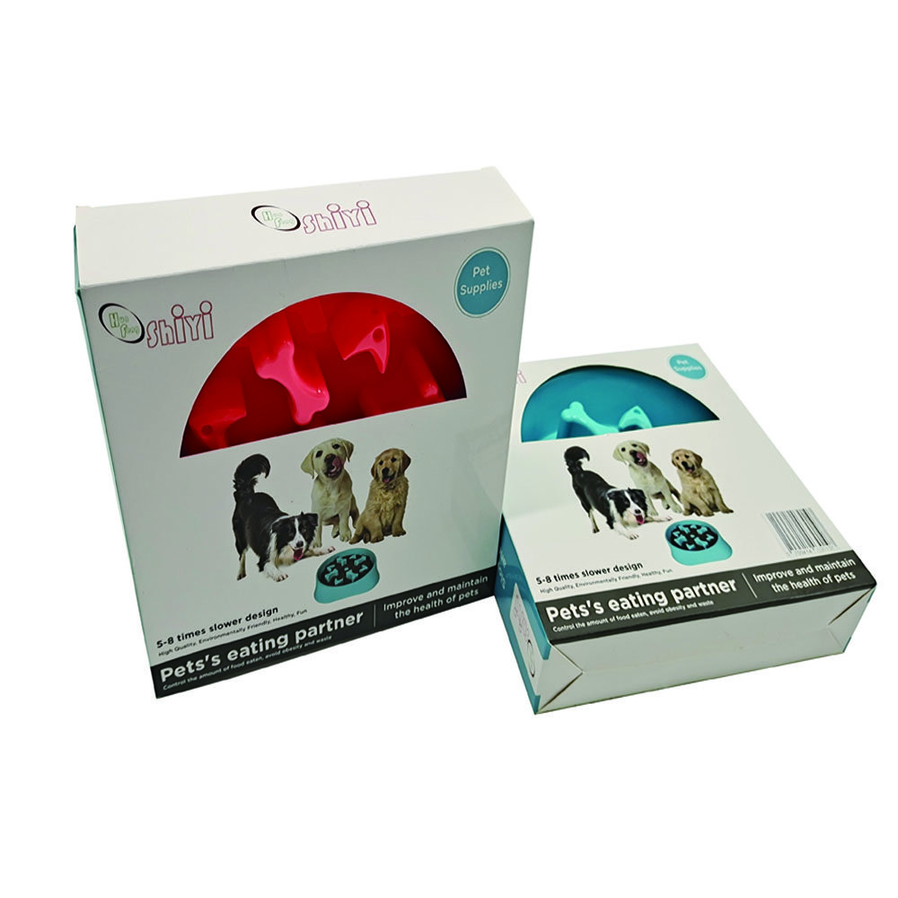 Custom Cheap Boxes Pet Teething Stick Paper Box Packaging Pet Silicone Frisbee Toys Box Packaging for Pet Foods
