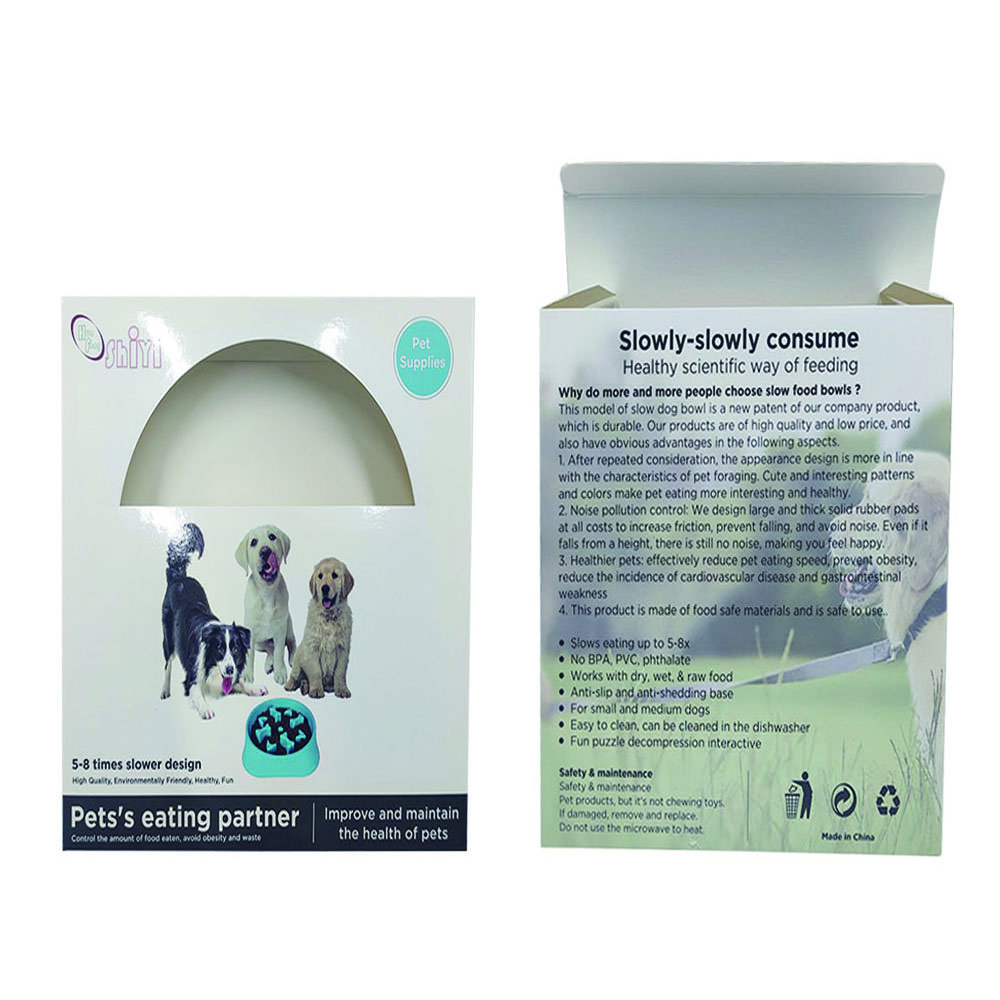 Custom Cheap Boxes Pet Teething Stick Paper Box Packaging Pet Silicone Frisbee Toys Box Packaging for Pet Foods