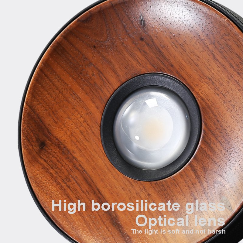 New Lifting design Simple Wood Grain Bedhead Atmosphere Crystal Bed Dinning Room Restaurant Kitchen Round Frisbee Pendant lamp